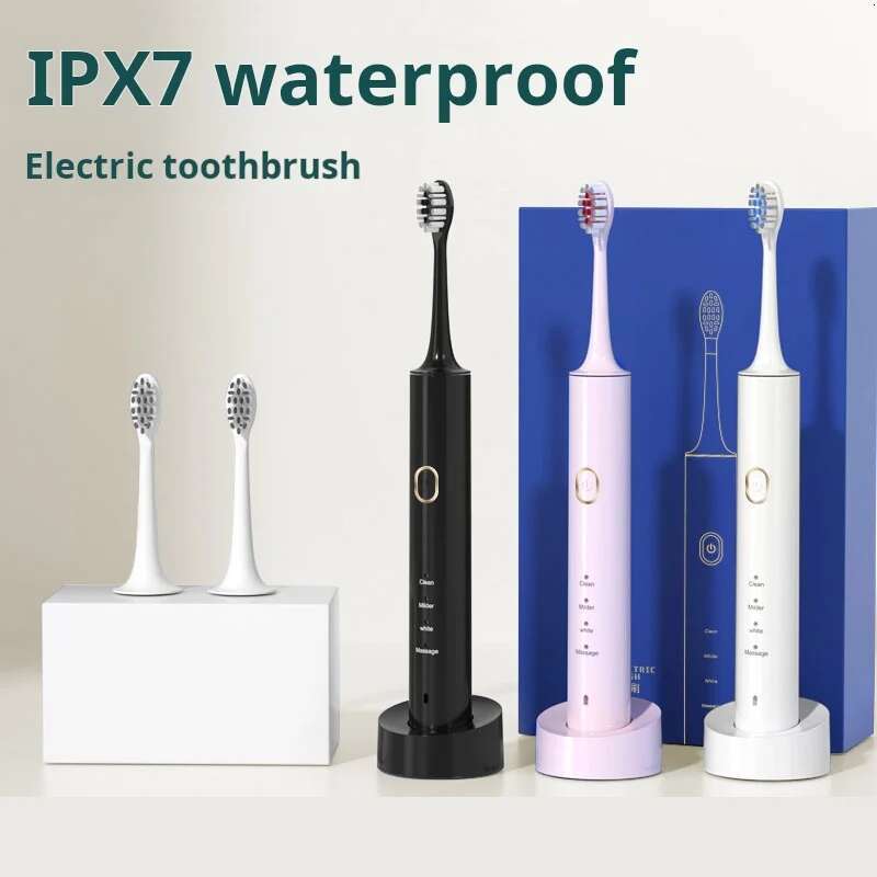 Electric Toothbrush DuPont Soft Fur Ultrasonic Dental Brush High-Vibration Rechargeable Waterproof 4 Gear Teeth Cleaning Tool