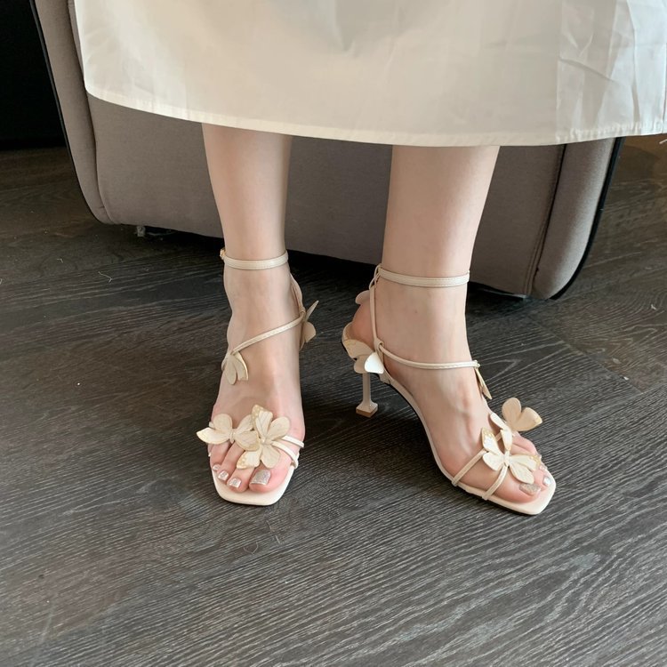Women Sandals Fashion High Heel Design Butterfly Slim Gentle Style Versatile Triple Beige NEW hot hot Purple Free shipping