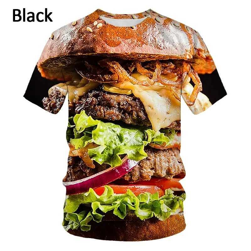 Hot Selling Food Burger French fries 3d Print Unisex Harajuku O-neck T shirt Casual Short Sleeve T-shirt Top Summer man clothing X2501133