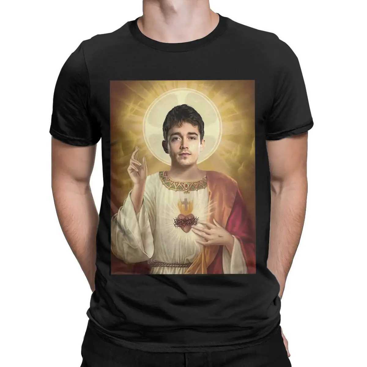 Charles Leclerc Jesus T Shirts Mens 100% Cotton Funny T-Shirt Round Neck Tee Shirt Short Sleeve Tops Birthday Gift X2501131