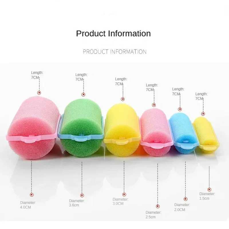 6-14 pieces of soft magic sponge 6 size foam hair roller DIY hair removal tool kit female styling does not harm hair W250113