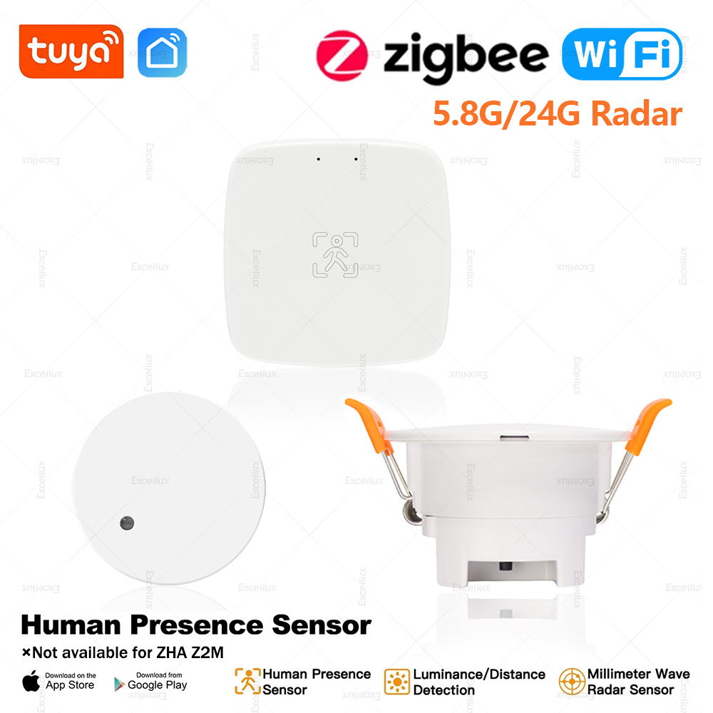 Intelligent ZY-M100-24G graffiti human presence sensor, millimeter wave radar+light sensor