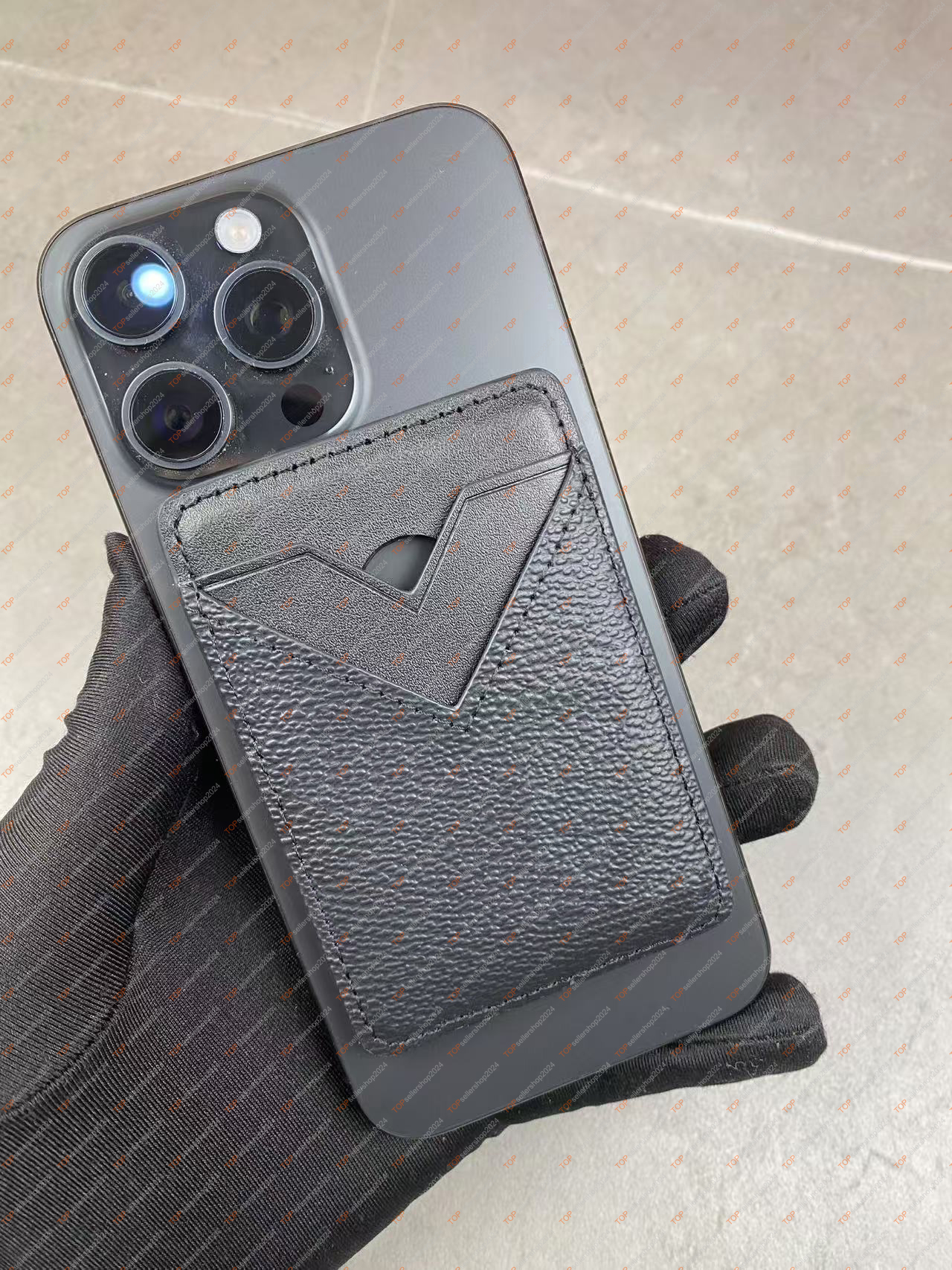 Designer Men's Card Bag MagSafe Magnetic Clip High Quality iphone Card Bag Canvas Coated Leather Women's Credit Business Cards