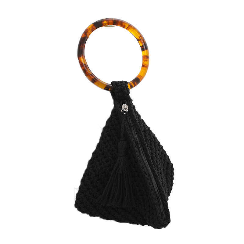 High Aesthetic Woven Phone Bag, Portable and Simple Handbag, Modern Casual Handbag for Girls, Straight 250113