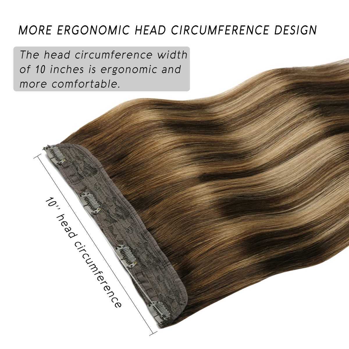 (New) VINBAO Halo Hair Extensions Real Human Hair Secret Wire Hair Extensions for Women W250113
