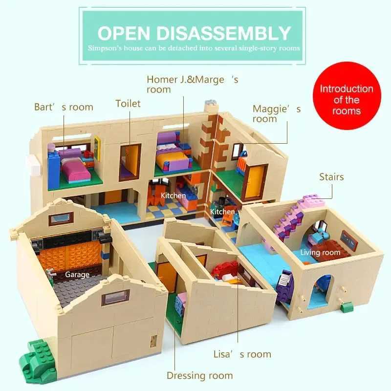 IN STOCK The Kwik E Mart And Supermarket House Model Building Blocks Bricks 16004 16005 71016 71006 Toys Birthday Christmas GiftXJ250113