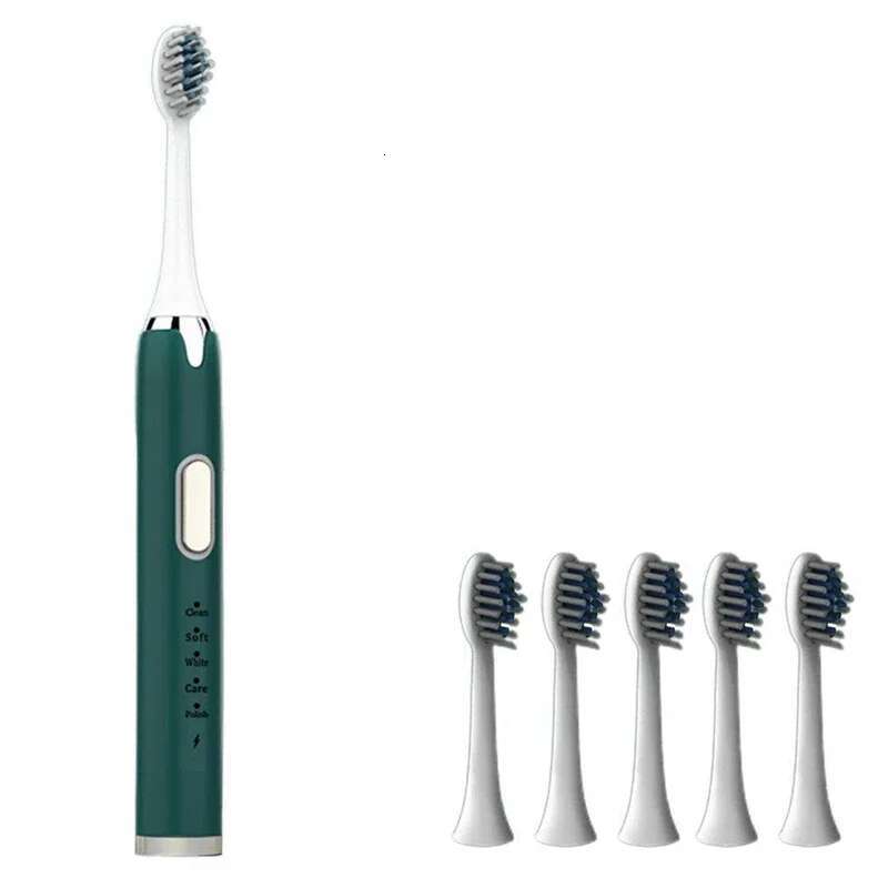 Rechargeable Ultra Sonic Electric Toothbrush - 5 Speed Soft Hair Automatic for Adults & Students