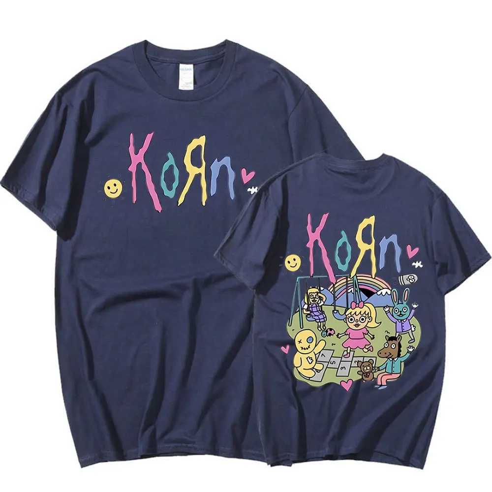 Korn Cartoon Rock Band Music Album T Shirt Mens 90s Vintage Metal Gothic Oversized T-shirt Streetwear Short Sleeve T Shirts X2501131