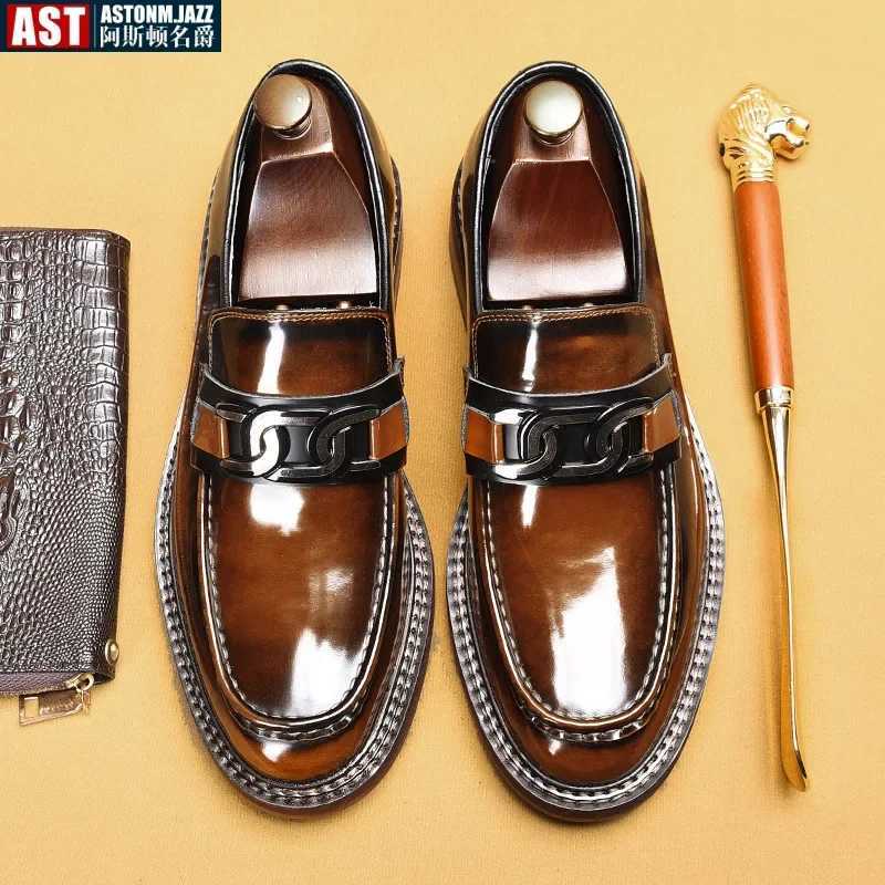 Luxury Slip Dress Shoes Men Genuine Leather Italian Loafer Shoes for Men Black Brown Brand Formal Oxford Men Casual ShoesXJ250113