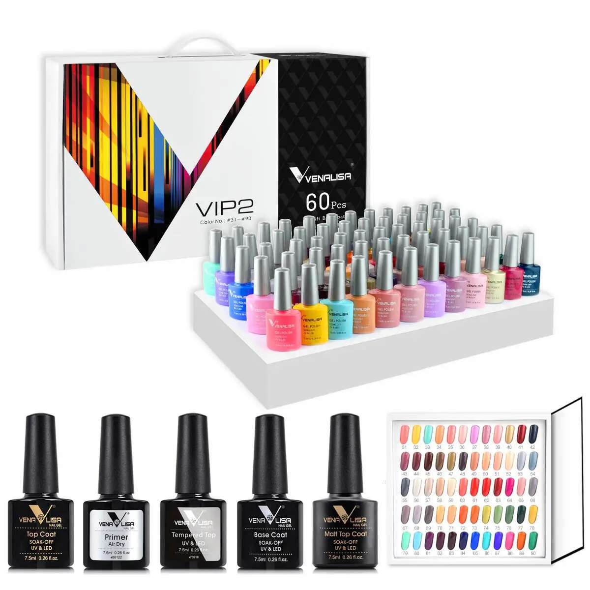 1 Set VENALISA VIP Kit Polish VIP4 Hema Free Lacquer New Learner Wholeset Nail Manicure Soak off UV LED Gel Varnish