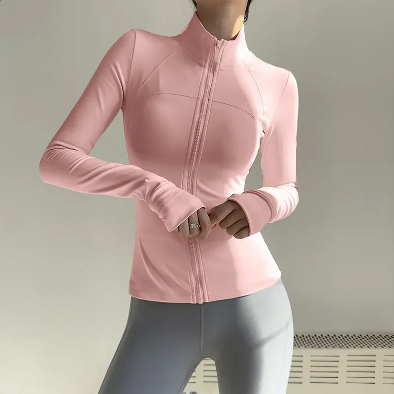 Women Zip Fitness Clothes Long Sleeve Sports Jacket Gym Woman Yoga Shirt Quick Dry Top Sunscreen Sportswear 250815
