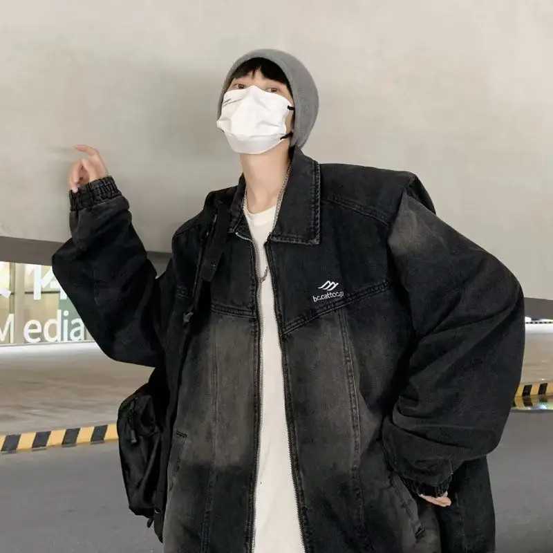 High Street Denim Jacket Trendy Brand Men Handsome High-end Jacket X250113