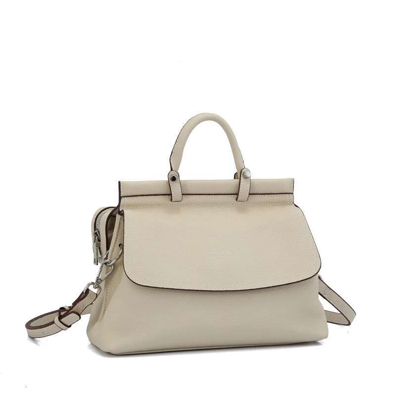 Casual Women Genuine Leather Tote Bag First Layer Cowhide Handbag Small Ladies Shoulder Or Crossbody Bags