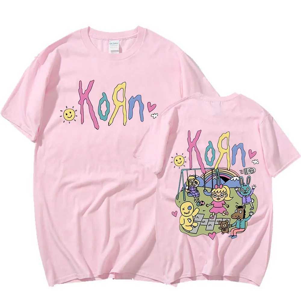 Korn Cartoon Rock Band Music Album T Shirt Mens 90s Vintage Metal Gothic Oversized T-shirt Streetwear Short Sleeve T Shirts X2501131