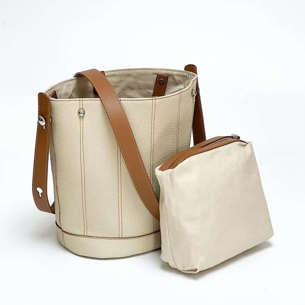 Bucket Shoulder Bags For Women Female Designers Trend Large Capacity Genuine Leather Crossbody Bag Handbags And Purses