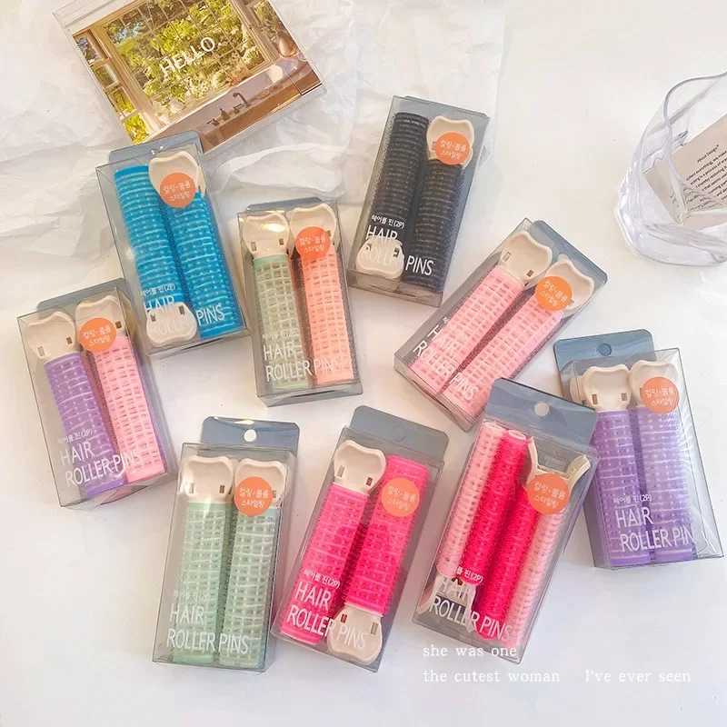 2 pieces of natural hair roots fluffy and lazy top curling iron hair clip curling bucket curling tool W250113