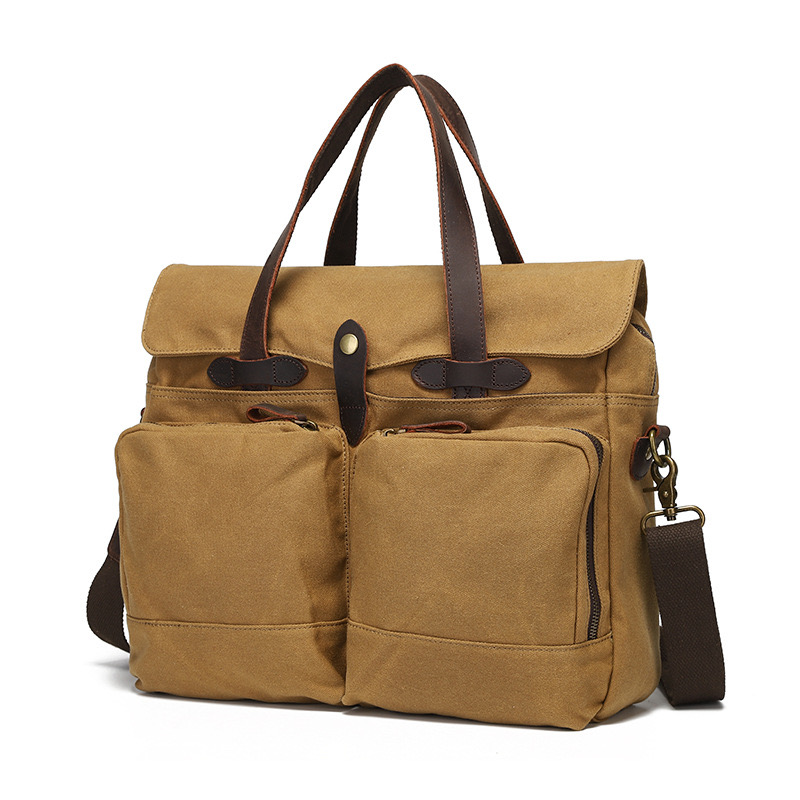 Tailor New o American Vintage Mens Business Briefcase Heavy Duty Oil Waxed Canvas 70256 Tote 15 Computer Bag 240821