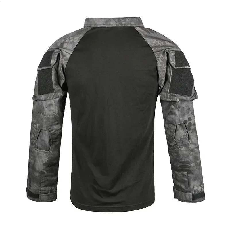 Men Tactical T Shirt Camouflage Long Sleeve Zipper Assault Frog Climbing Outdoor Hiking Uniform Club Prom Cool 250113