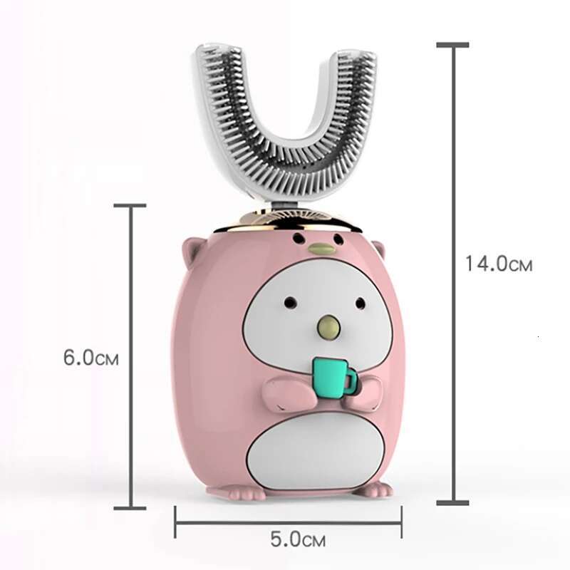 1Pcs Children's Smart Ultrasonic Electric Silicone U Shaped Kids USB Rechargeable Cordless Toothbrush
