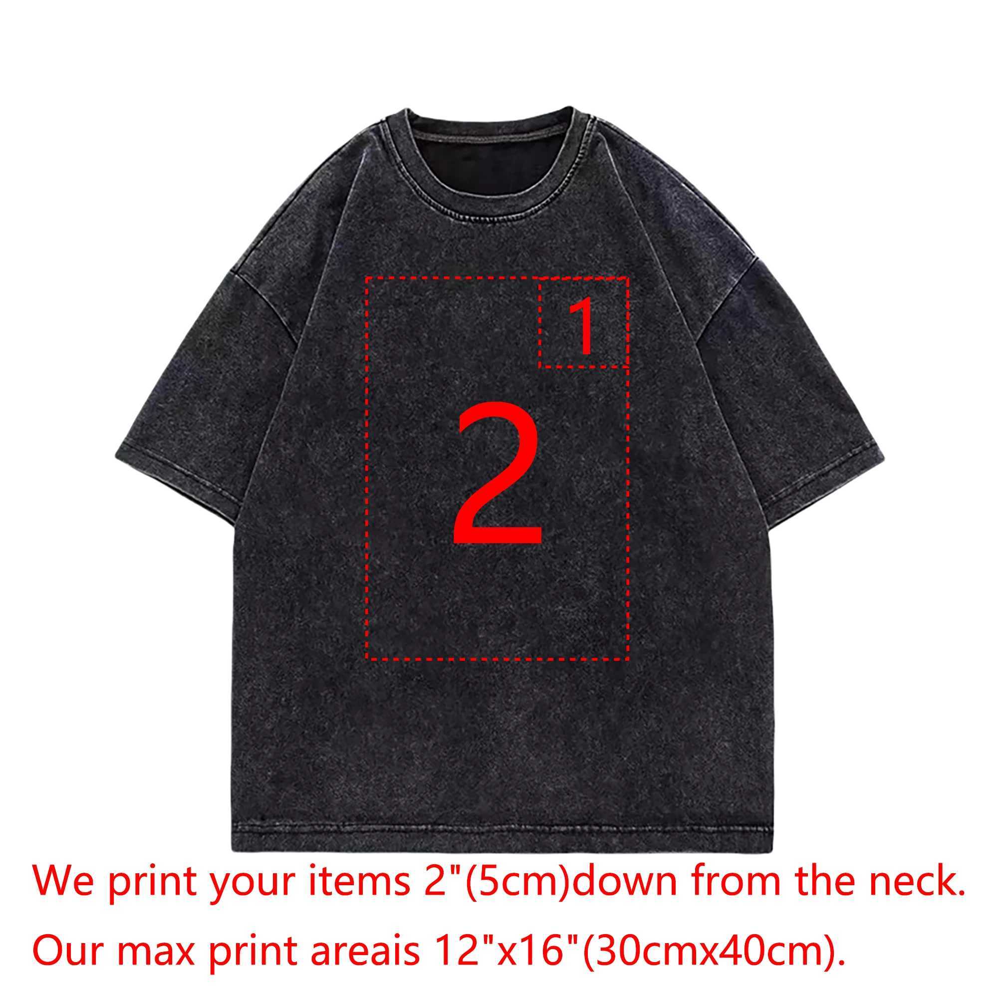 Custom washed T-shirt made of 100% pure cotton for men and women with personalized design and printing of your photos X250113