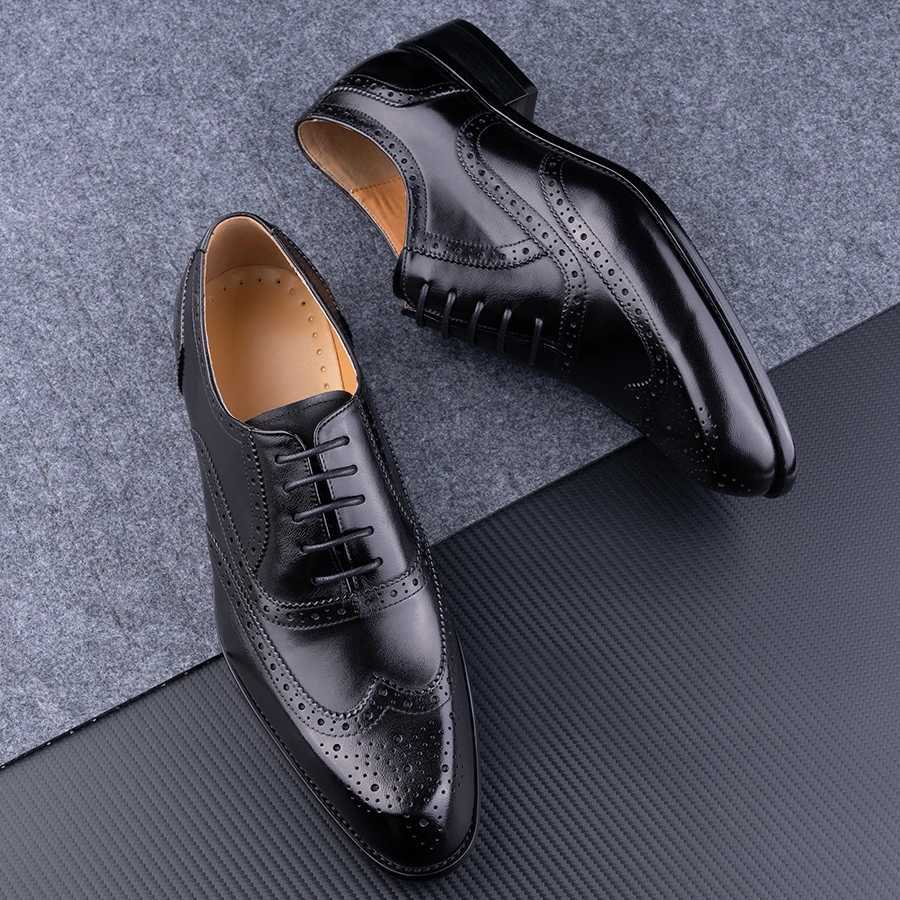 Fi New Trend Oxford Mens Handmade Carving Craft Purple Wedding Party Shoes Original Designer Customized Service AdultXJ250113