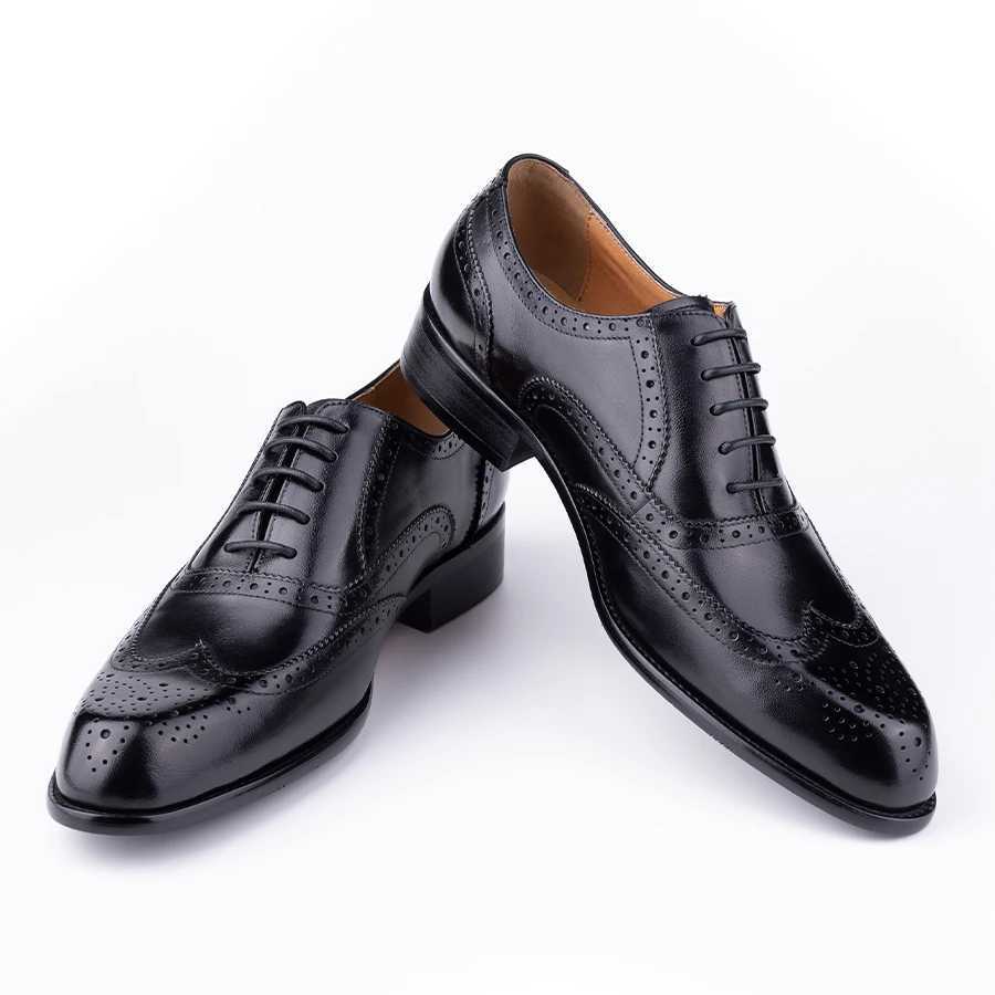 Fi New Trend Oxford Mens Handmade Carving Craft Purple Wedding Party Shoes Original Designer Customized Service AdultXJ250113