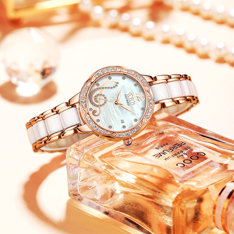 Stylish Women's Watch with Automatic Movement, Musical Notes, and Date Display