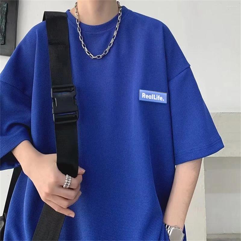 Mens T Shirts Cool Waffle T-shirts For Men Basic Tee Casual Shirt Oversized Tops Gray Quality Unisex Short Tshirts Tees Clothing