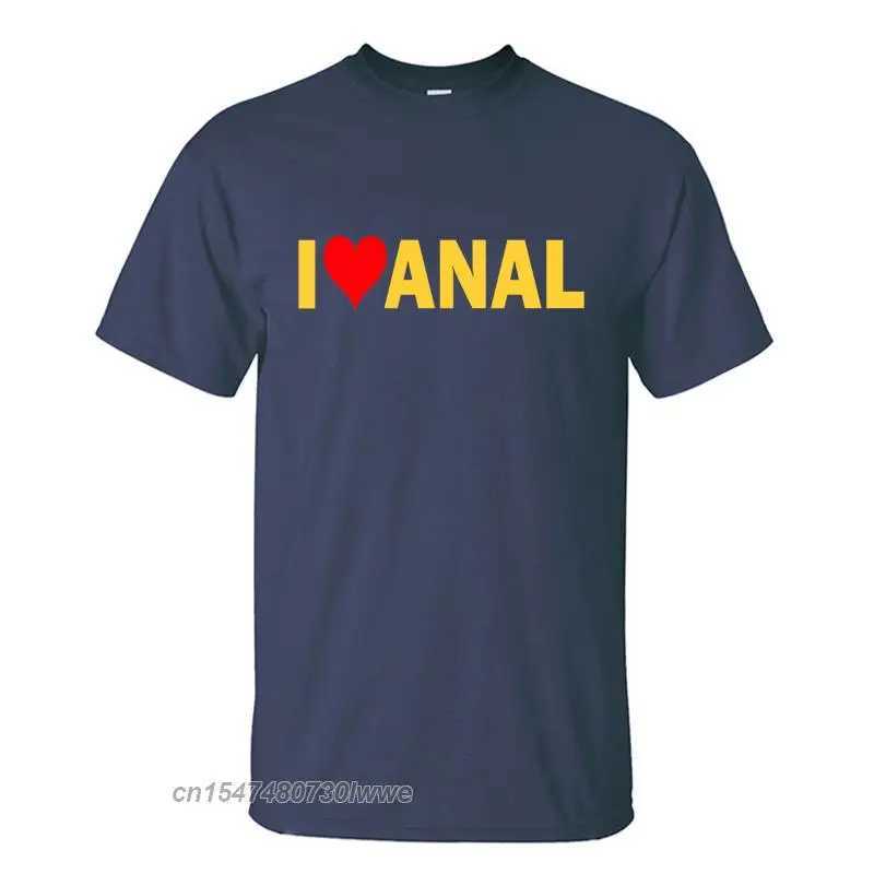 Streetwear Leisure Harajuku Tee Top Alphabet Interest I Love Anal Tshirt Men Cool Heartbeat T-Shirt Oversized T Shirt X2501131