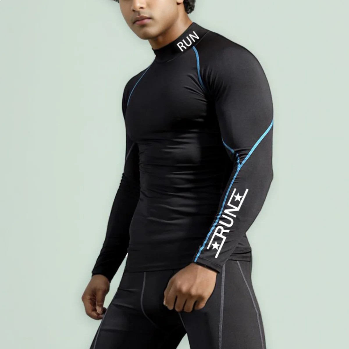 Mens Compression Shirt Gym Training Quick Dry T Shirts Fitness Sport Undershirts Running Tops Male Sports Wear 250113