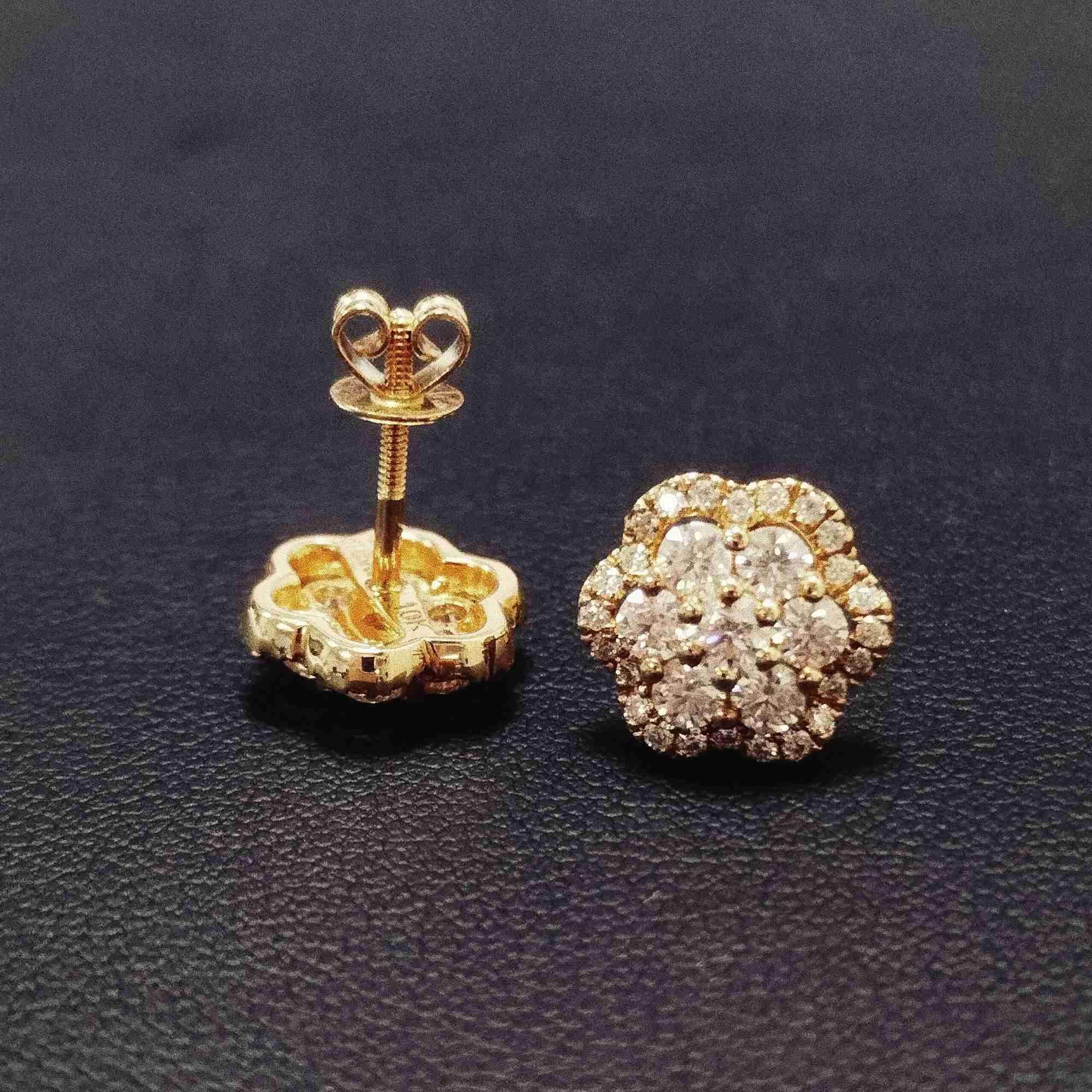 2022 New Arrival Fine Jewelry Iced Out Flowered Earrings Handmade 925 Sterling Silver Earrings