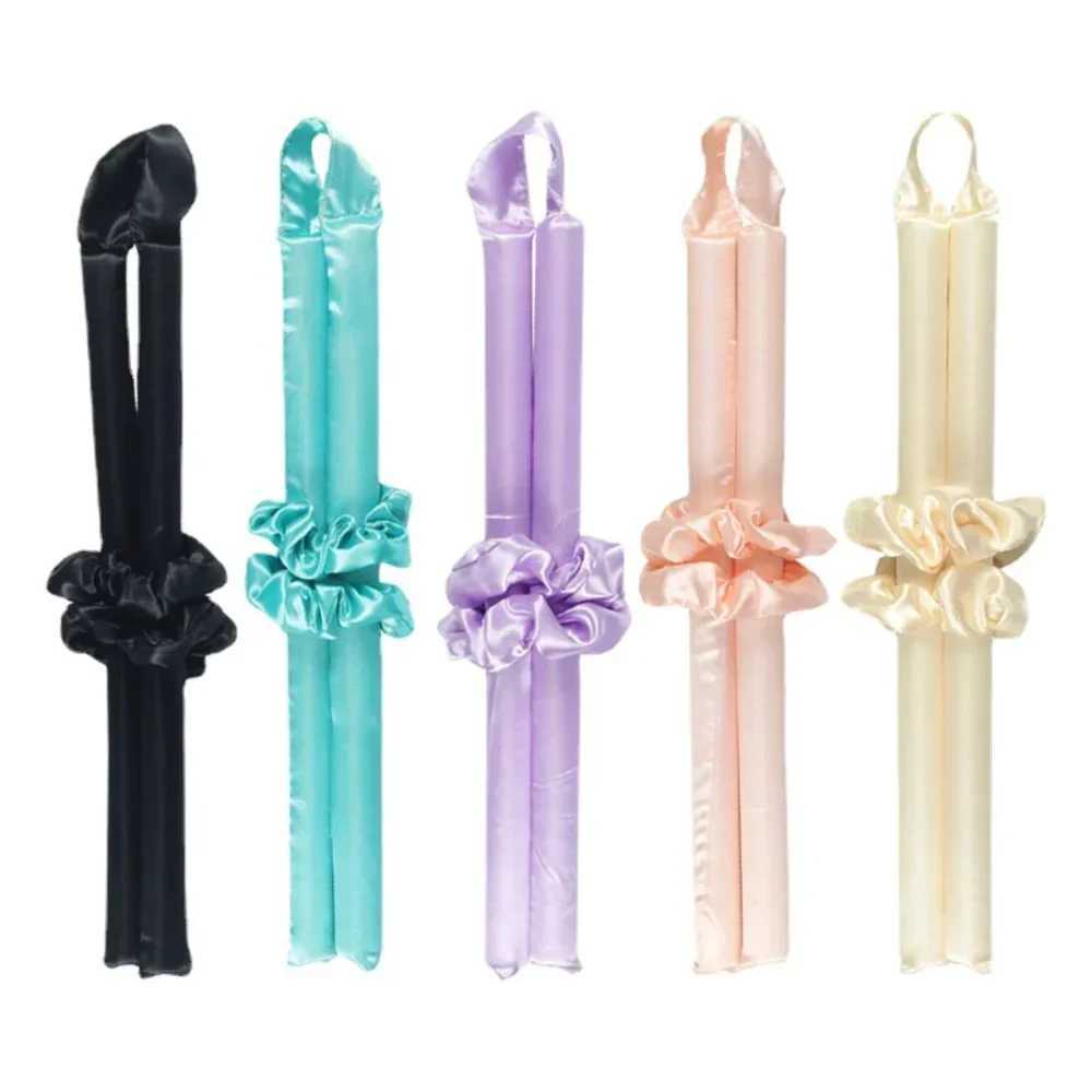 New Lazy Non Heat Curling Rod Head with Non Heat Silk Curling Ribbon Curler Sleep Soft Curler Foam Hair Clip W250113