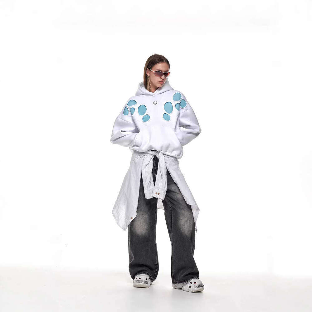 2024 new hoodie Y2K spotted dog casual street trend men's and women's hooded pullover top