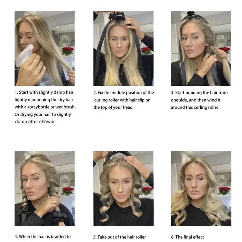 Lazy curler heatless curling stick sleeping soft headband heatless ribbon curling curling modeling tools foam curling W250113