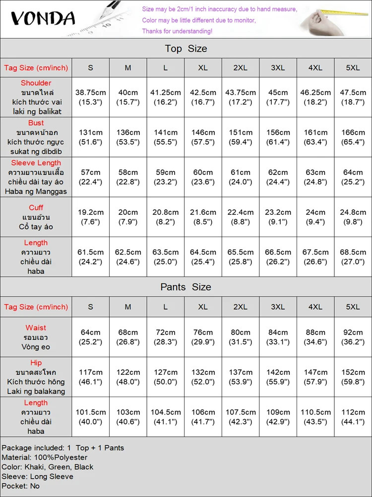 Plus Size VONDA Women Outfits Casual Slanted Collar Tops Elastic Waist Wide Leg Pant Sets 2024 Elegant Solid Pants Suits 2PCS 250106