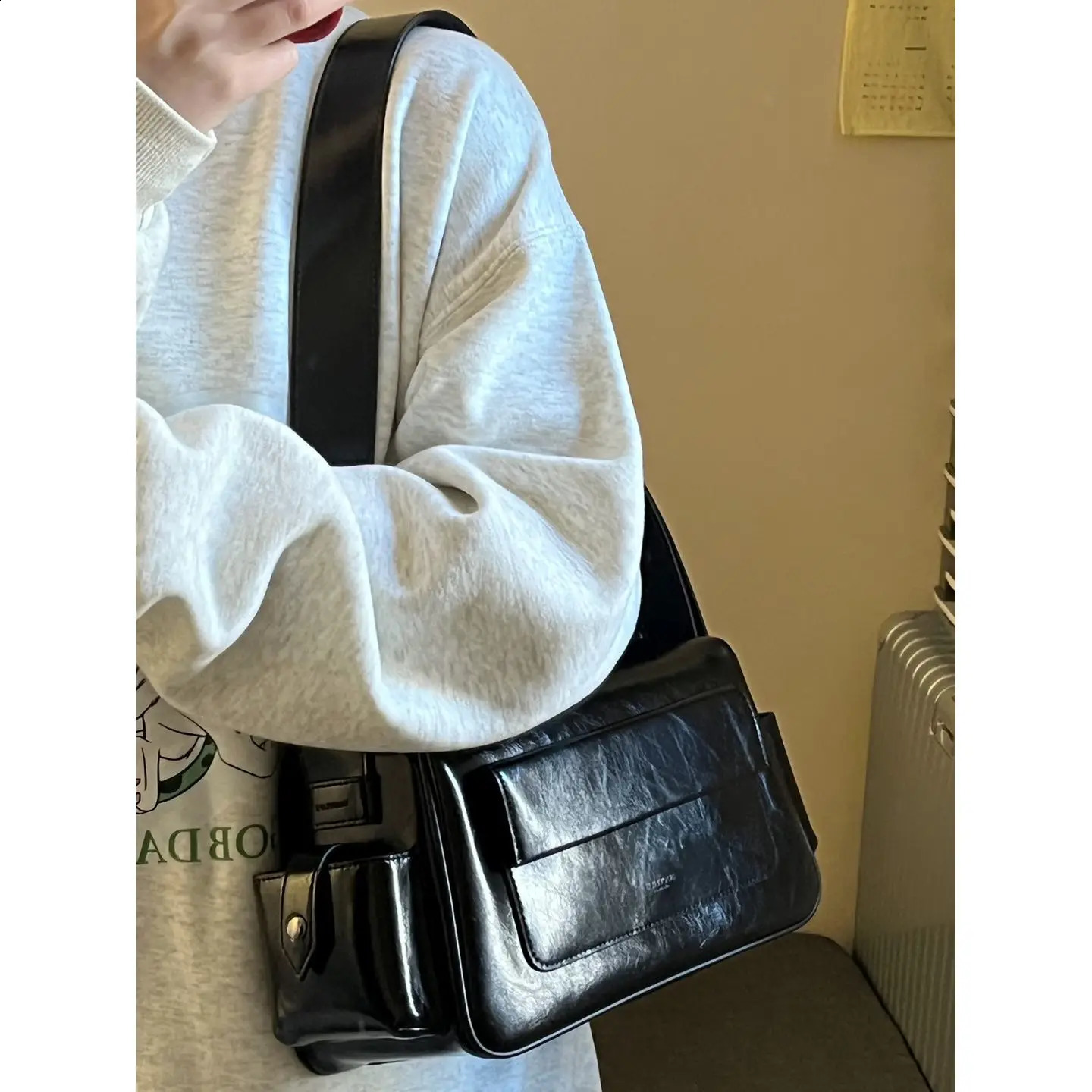 Miyagawa 2023 Sweet Cool Spicy Girl Large Capacity Casual Texture Crossbody Bag Korean Version Boston Bags 250107