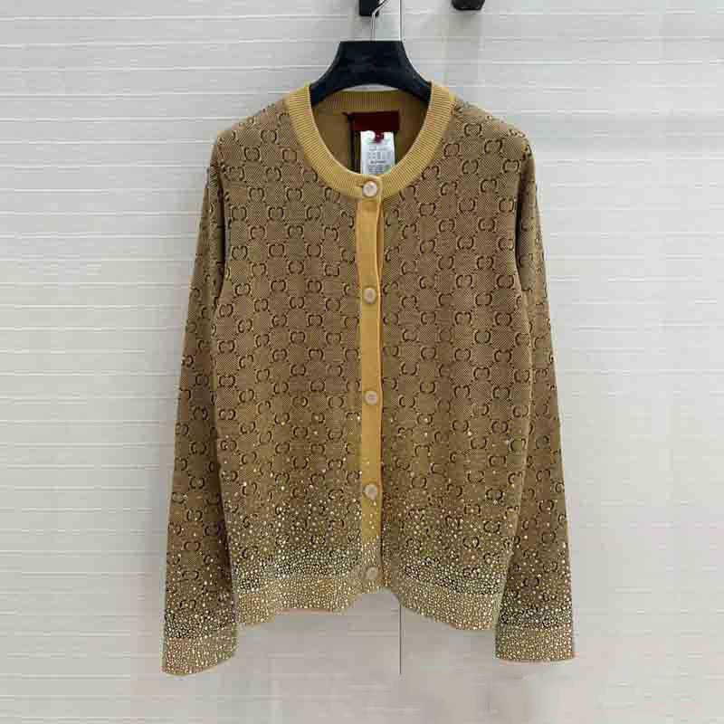 Woolen Knitted Cardigan for Early Spring - Long Sleeves, Hot Drill Detail & Full Print Design