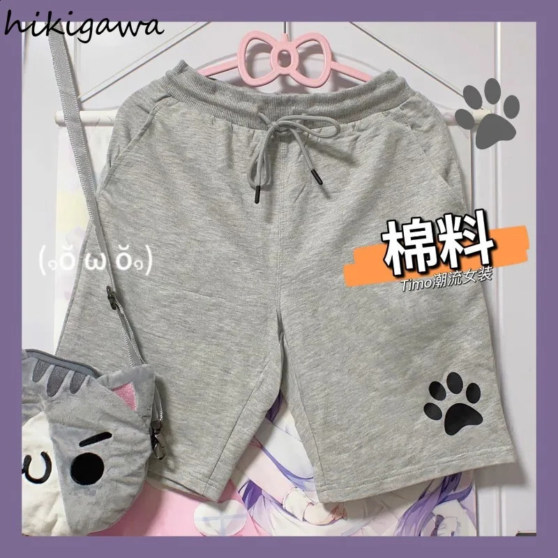 Summer Shorts for Women Japanese Fashion Y2k Pants Pantalones Cortos De Mujer Elastic Waist Bandage Casual Cute 250107