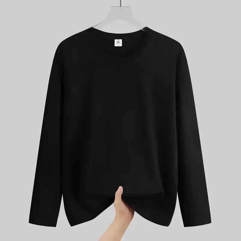 Mens Autumn TShirts Men Long Sleeves Cotton Tops Male Tees Basic Plain Tshirts Tee Shirts Underwears Top 250113