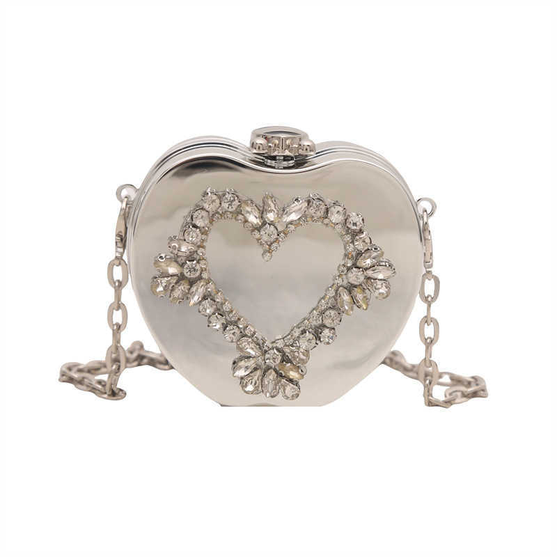 Metal Mini Bag 2024 New Fashionable Rhinestone Tassel Shoulder Bag, Women's Crossbody Chain Box Trendy 250113