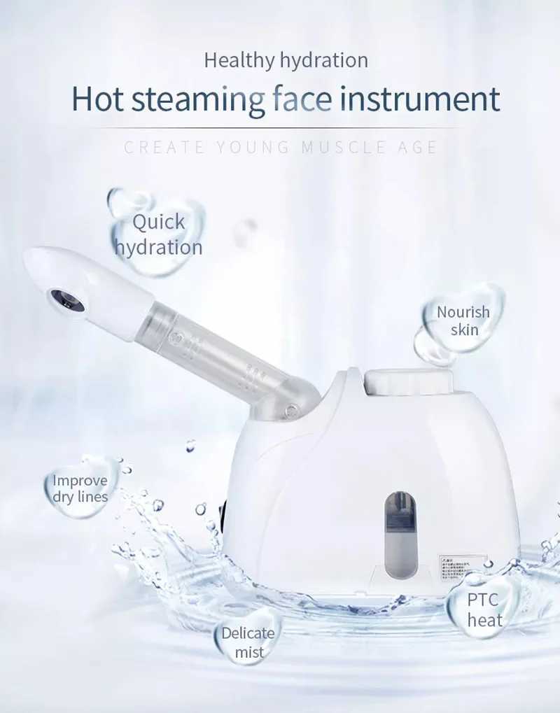 Ozone Facial Steamer Warm Mist Humidifier for Face Deep Cleaning Vaporizer Sprayer Salon Home Spa Skin Care Whitening XJ250607