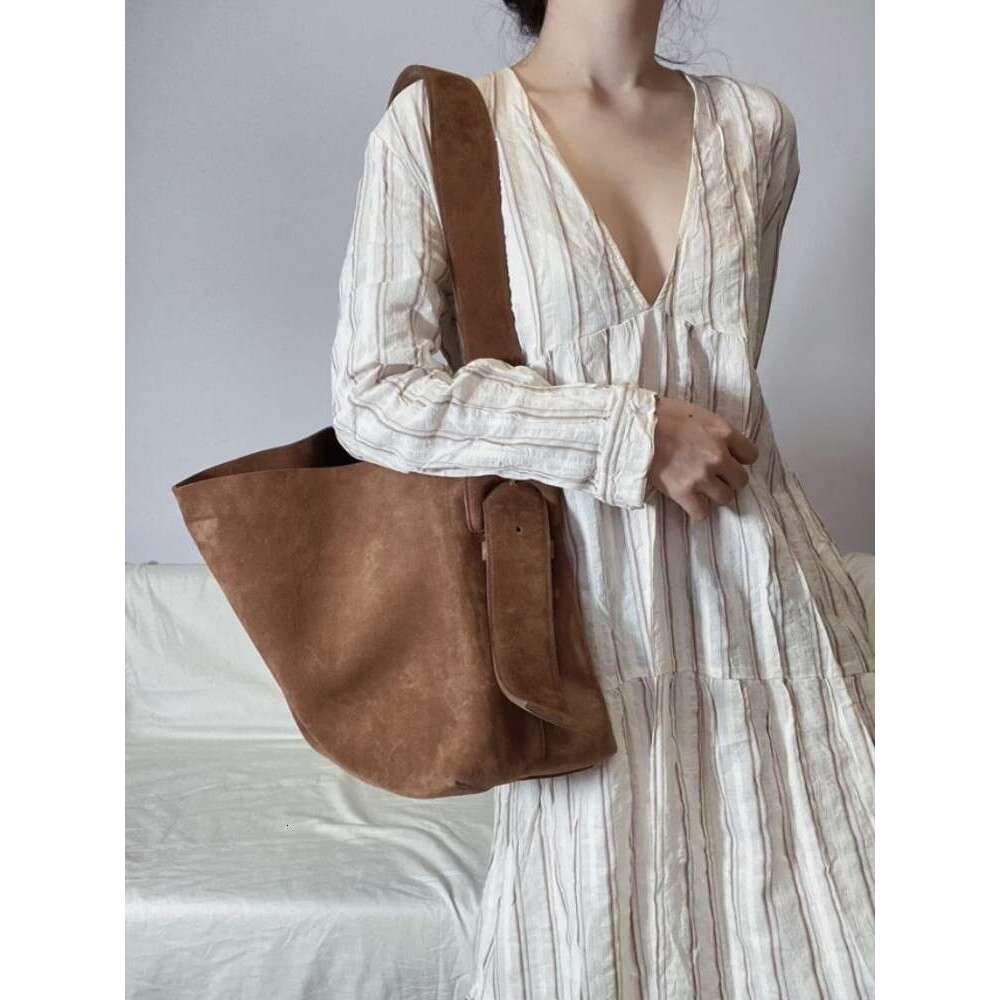 Haruku Bucket Bags Women Genuine Leather Vintage Large Capacity Casual Handbag Tote Office Ladies Single Shoulder Bag New