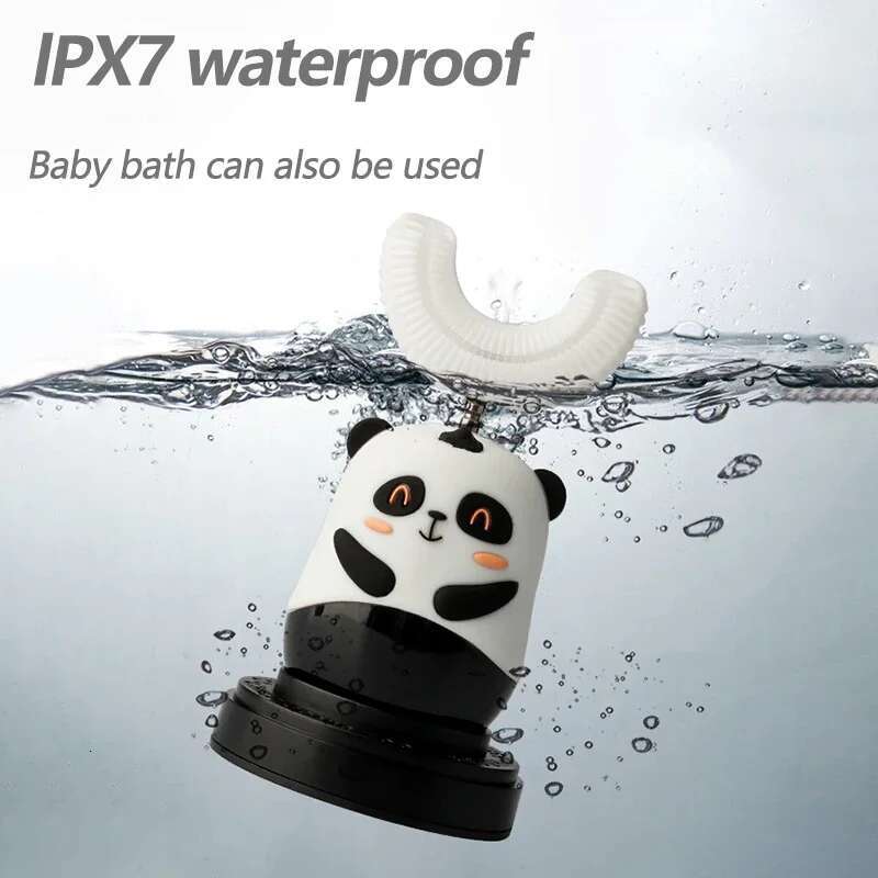 Smart 360° Kids Sonic Electric Toothbrush with Silicon Brush, Cartoon Pattern, Automatic Ultrasonic, Base Charging.