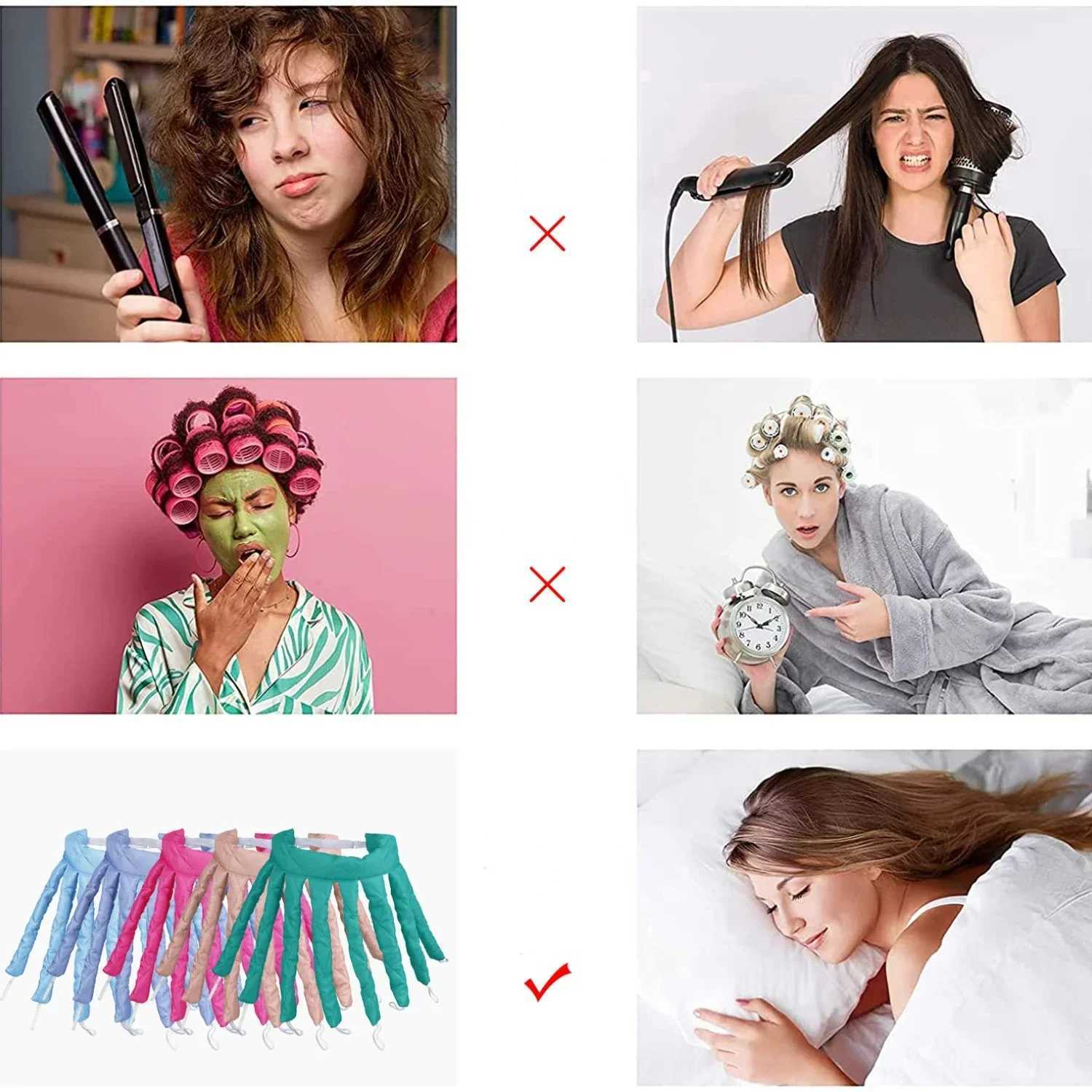 Non thermal curling iron non thermal curling iron headband for sleep non thermal headband DIY lazy hairstyle tool for women new 2022 W250113