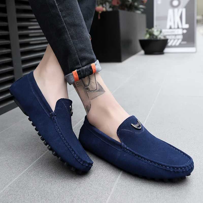 Leather new High Quality Loafers Handmade Male Dress Shoes Slip-s Men Casual Flats High Quality Moccasin Men Business ShoesXJ250113