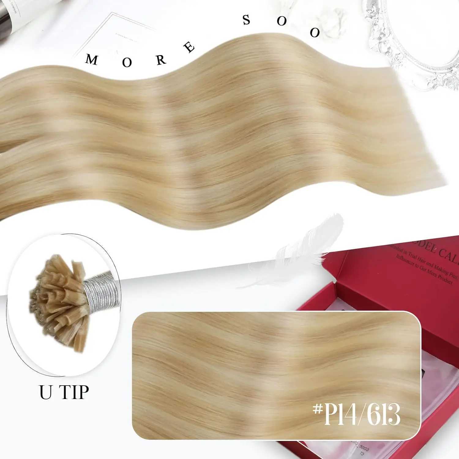 Moresoo U-shaped pointed hair extension machine Remy human hair pre bonding fusion straight 50G 00% human hair nail keratin hair W250113