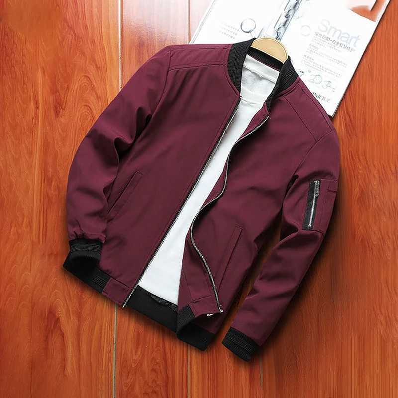 M-4XL Mens Jacket Autumn Thin Long Sleeve Baseball Uniform Windproof Cycling Jacket Solid Zipper Casual Jacket X250113