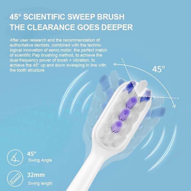 Hicare FG02 Sweep Electric Whitening Teeth for Adult Toothbrush Rotation Ultrasonic Toothbrush, 6 Modes