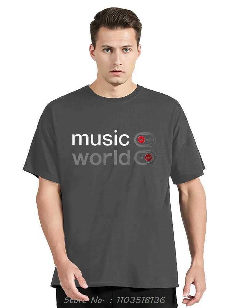 Mens Music World Printed T-Shirt 100% Cotton Oversized Classic Funny Graphic Tees for Men Women Summer Tops X250113