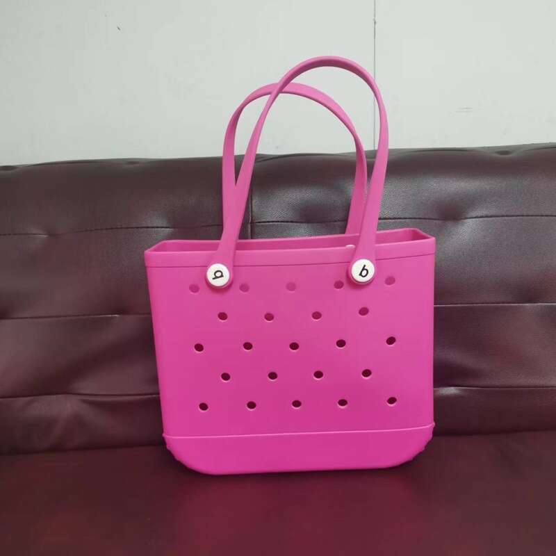 EVA beach fashionable outdoor printed hole tote storage bag, women's basket shoulder bag